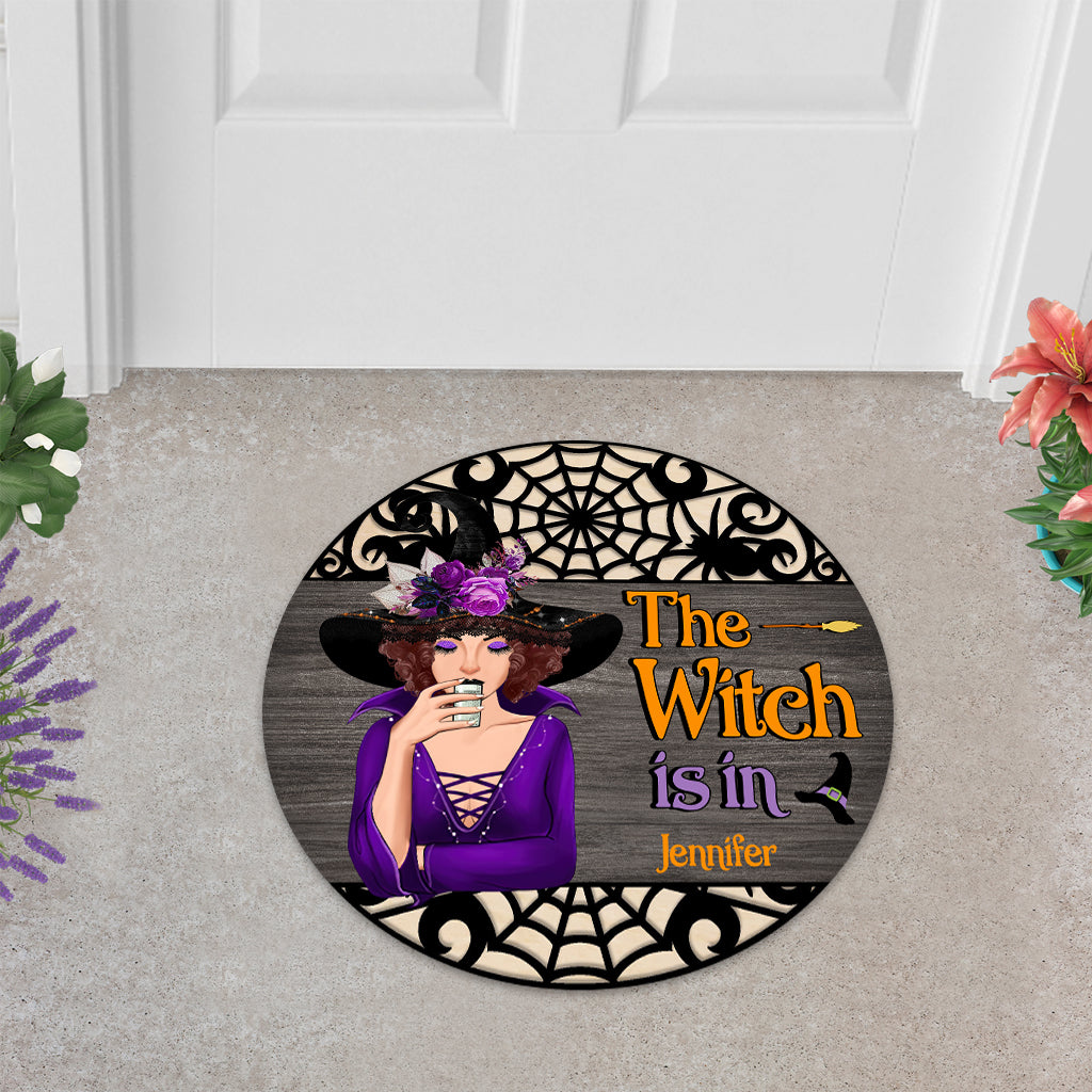 La sorcière est là ! - Paillasson personnalisé en forme de sorcière