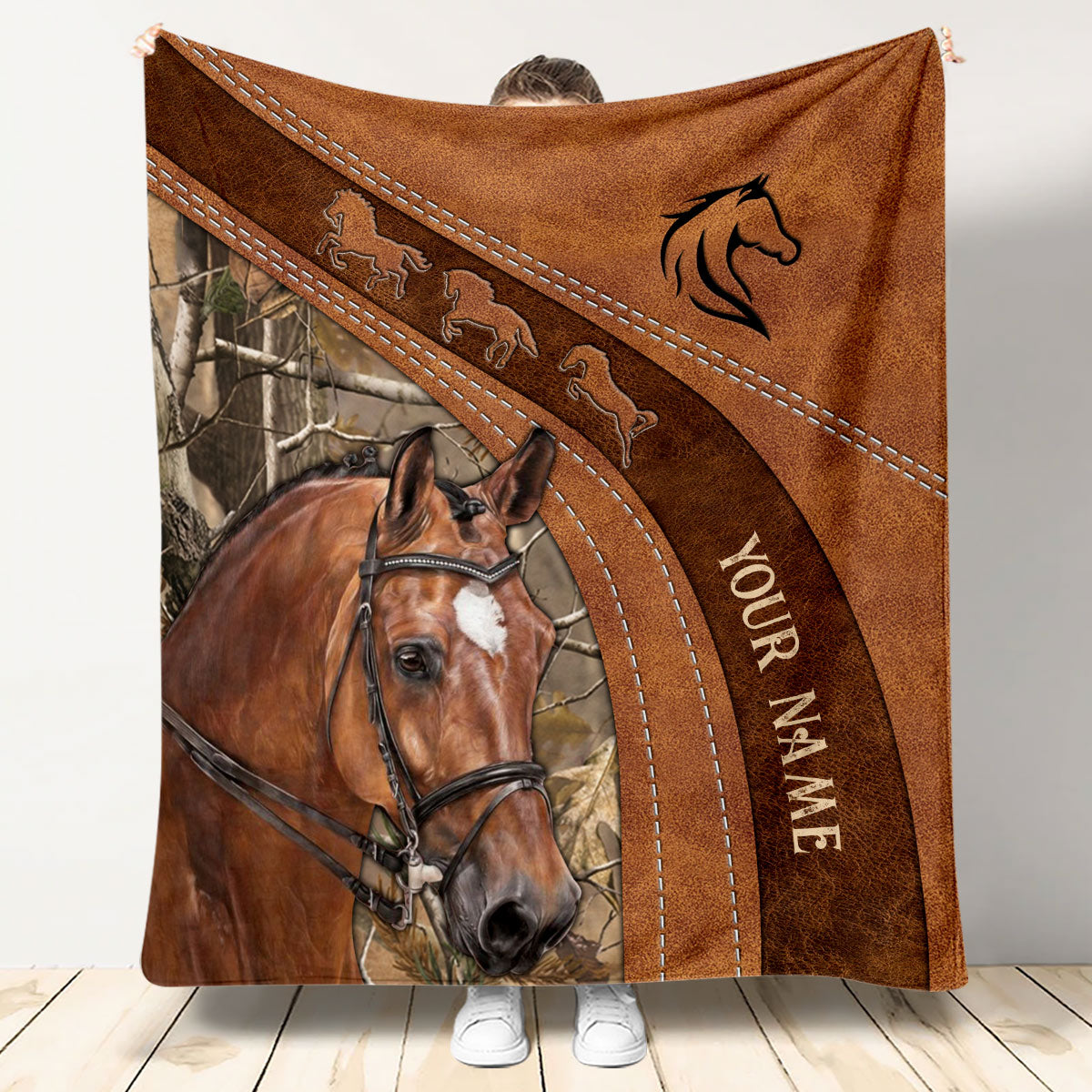 J'adore les chevaux - Couverture personnalisée pour chevaux