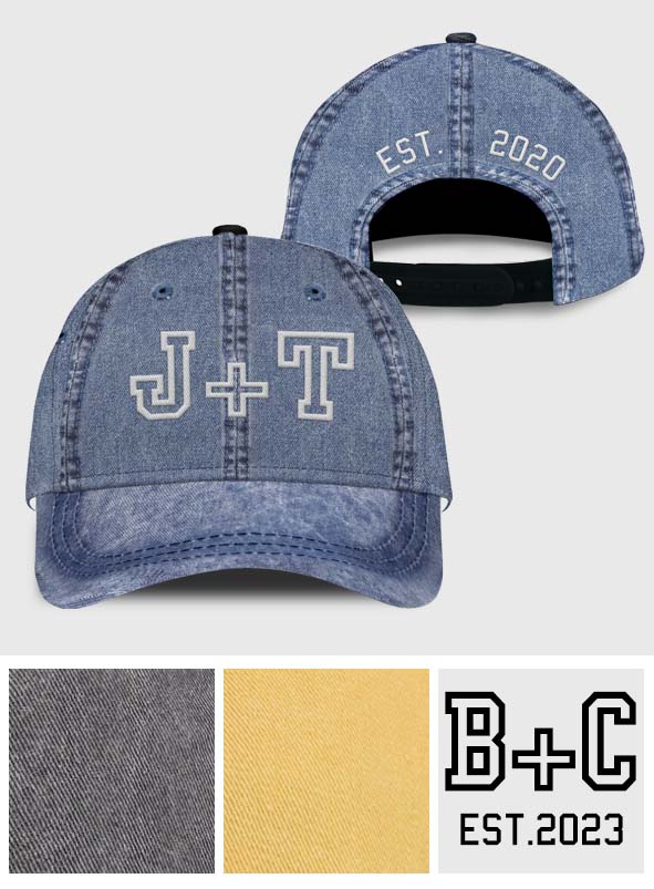 Casquette classique personnalisée pour couple, avec n'importe quel nom et n'importe quelle date d'anniversaire