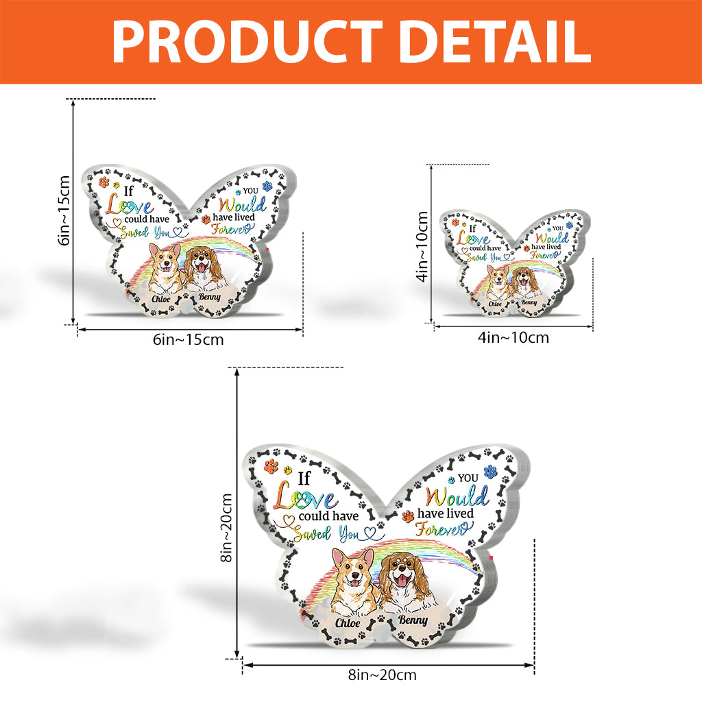 Amoureux des chiens et des chats - Plaque acrylique personnalisée en forme de chien