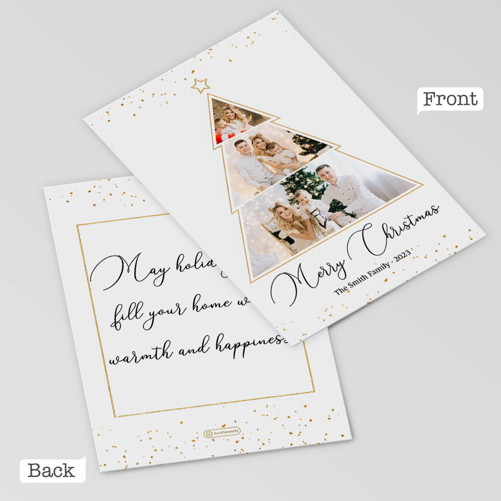 Custom Photos Names And Message Merry Christmas Card - Personalized Family Greeting Card