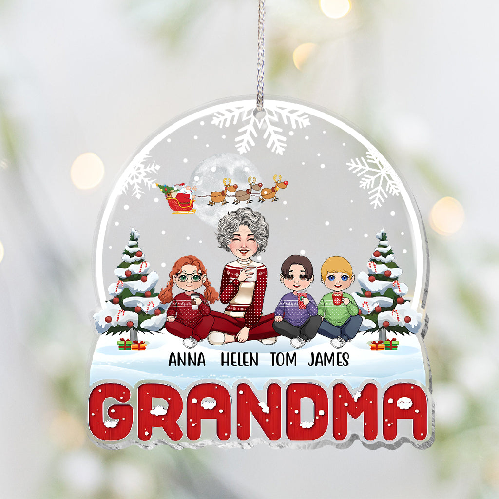 Merry Christmas Grandma - Personalized Grandma Transparent Ornament
