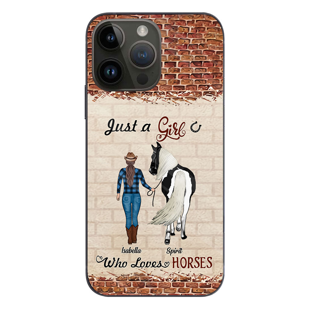 Une fille qui aime les chevaux - Coque de téléphone personnalisée avec motif cheval