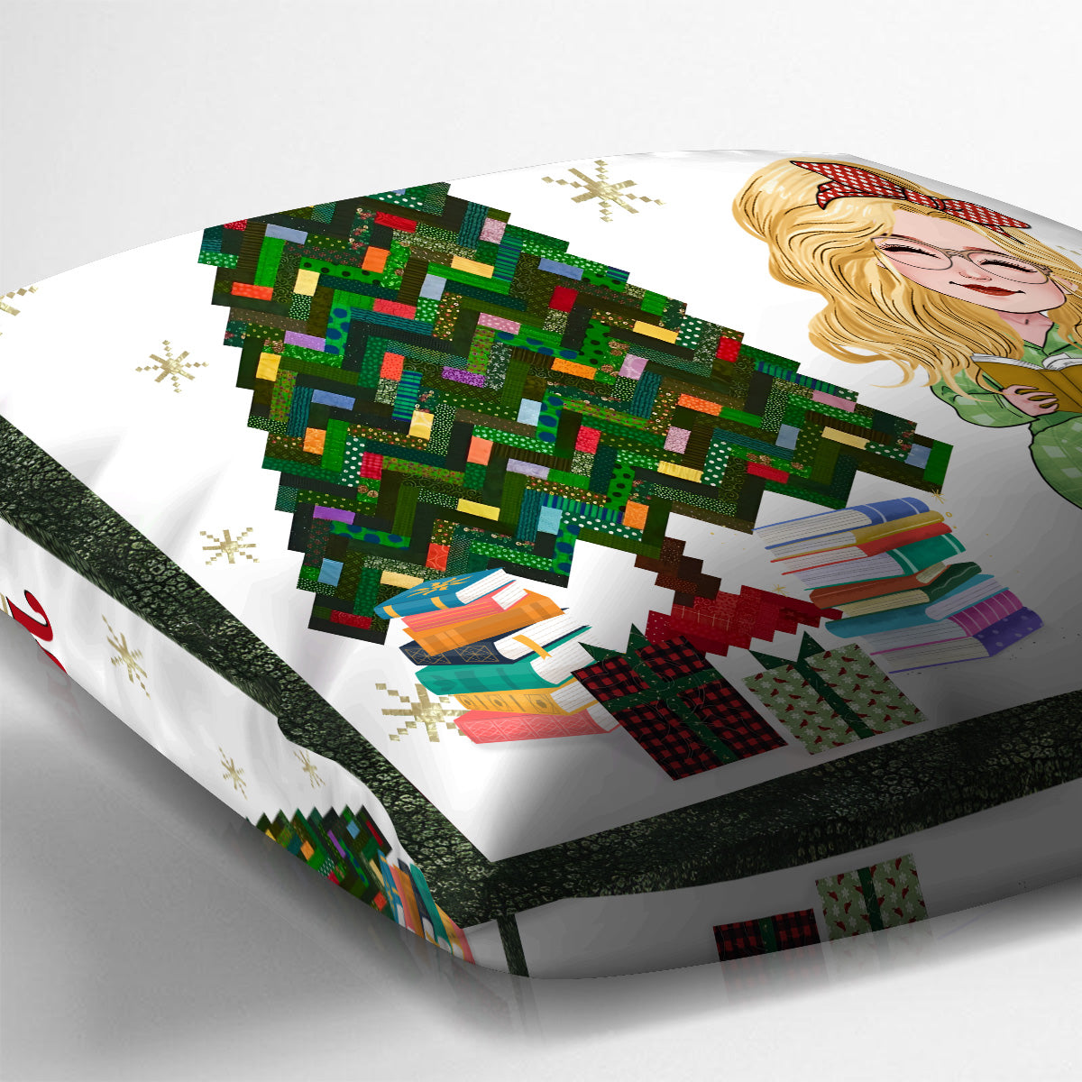 Coussin décoratif personnalisé « Juste une fille qui aime les livres »