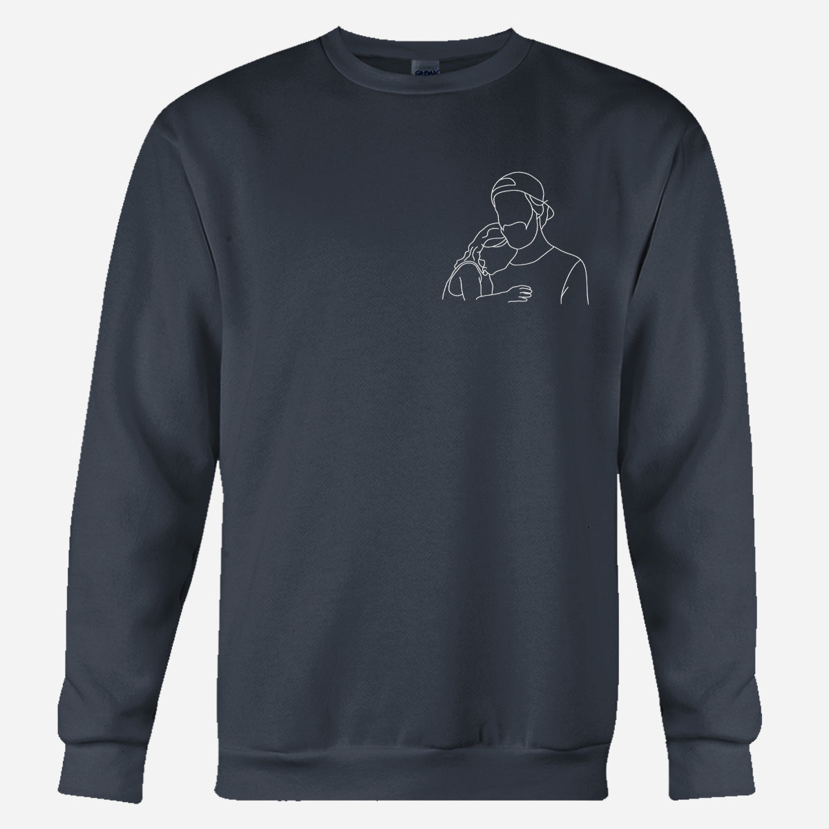 Custom Line Art - Personalized Uncle Embroidered Sweater
