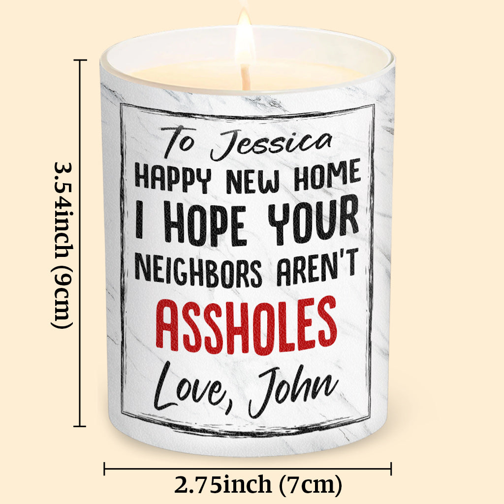 Félicitations pour votre nouvelle maison ! Bougie de pendaison de crémaillère personnalisée avec couvercle en bois