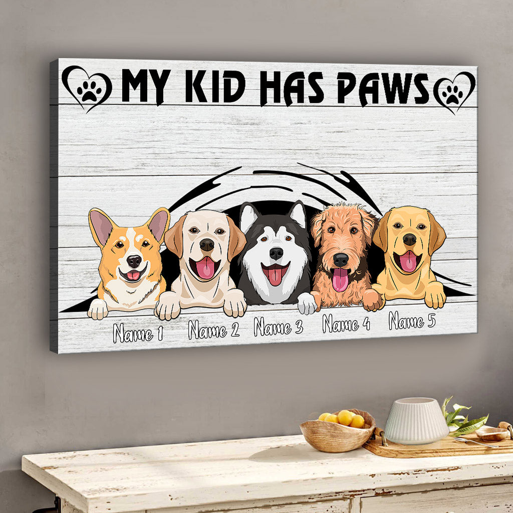 Mes enfants ont des pattes - Toile et affiche personnalisées pour chiens