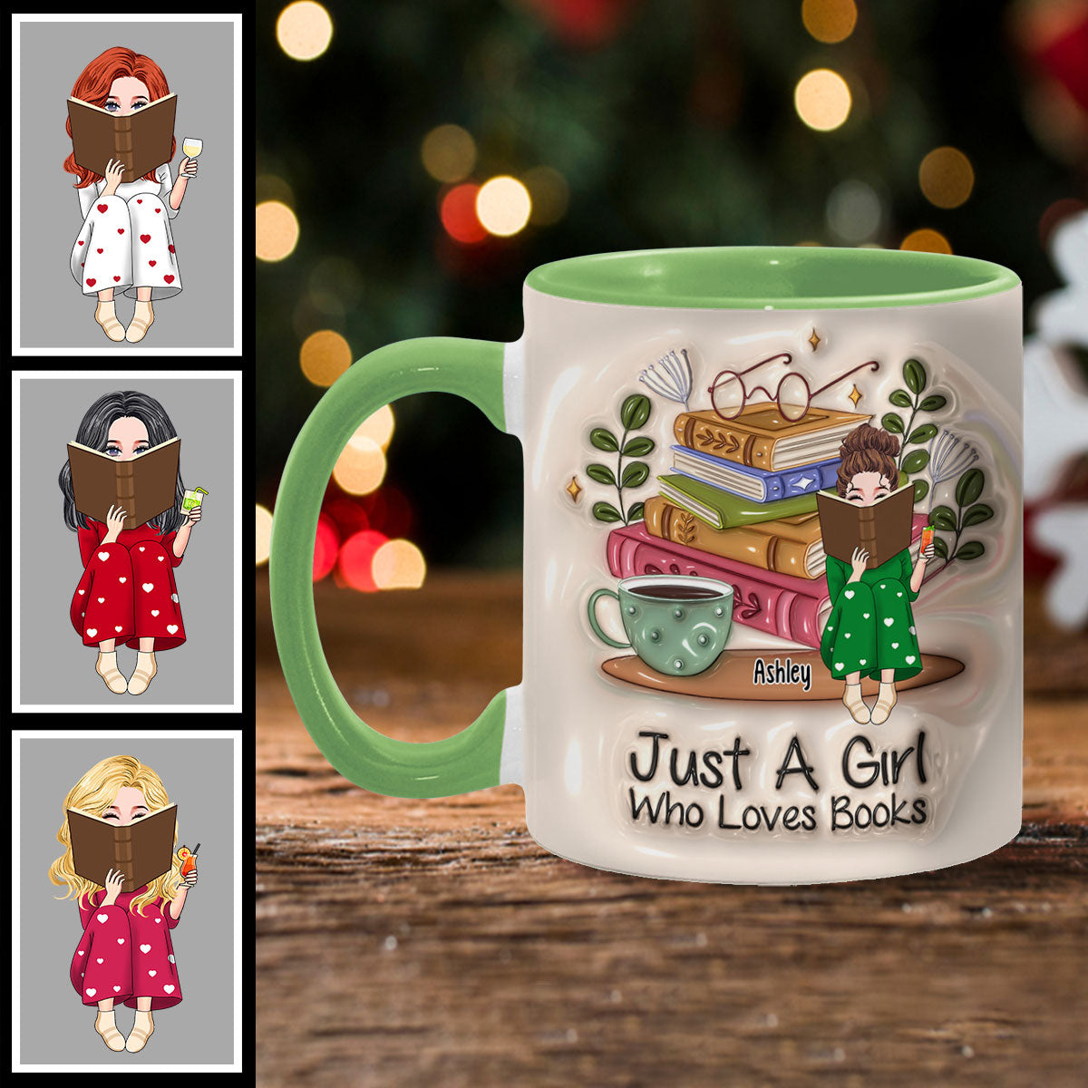 Mug personnalisé « Juste une fille qui aime les livres »