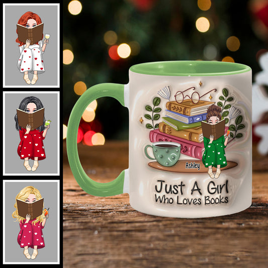 Mug personnalisé « Juste une fille qui aime les livres »