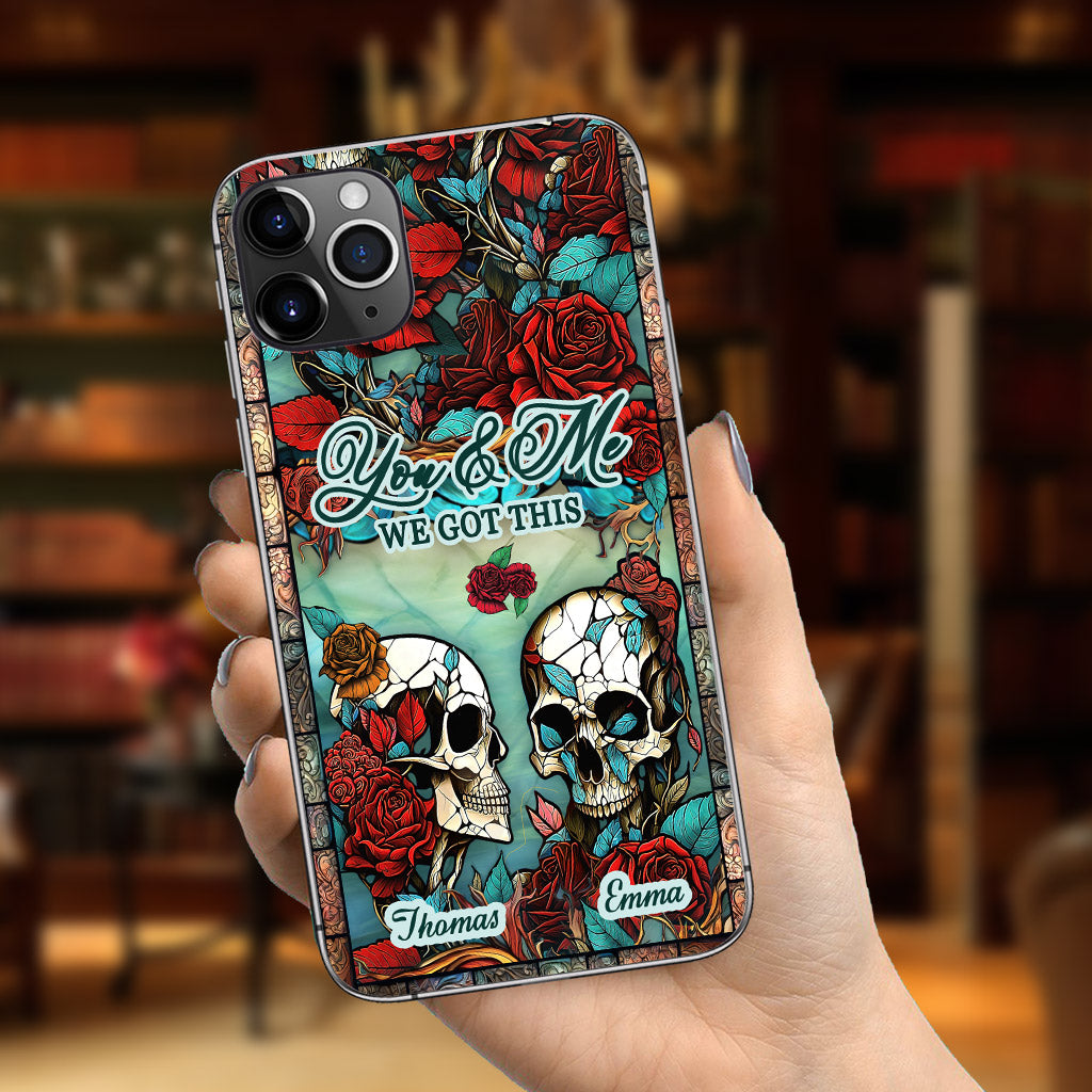 Couple de crânes - Cadeau crâne pour mari, femme, petit ami, petite amie - Coque de téléphone personnalisée