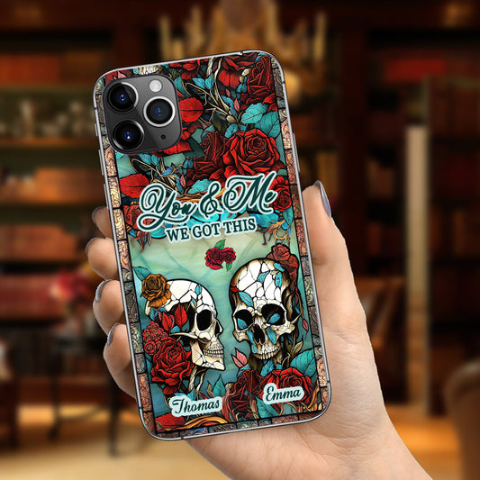 Couple de crânes - Cadeau crâne pour mari, femme, petit ami, petite amie - Coque de téléphone personnalisée