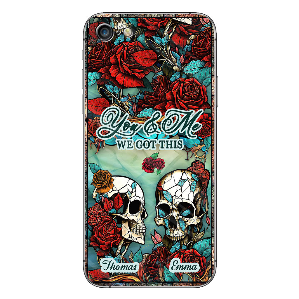 Couple de crânes - Cadeau crâne pour mari, femme, petit ami, petite amie - Coque de téléphone personnalisée