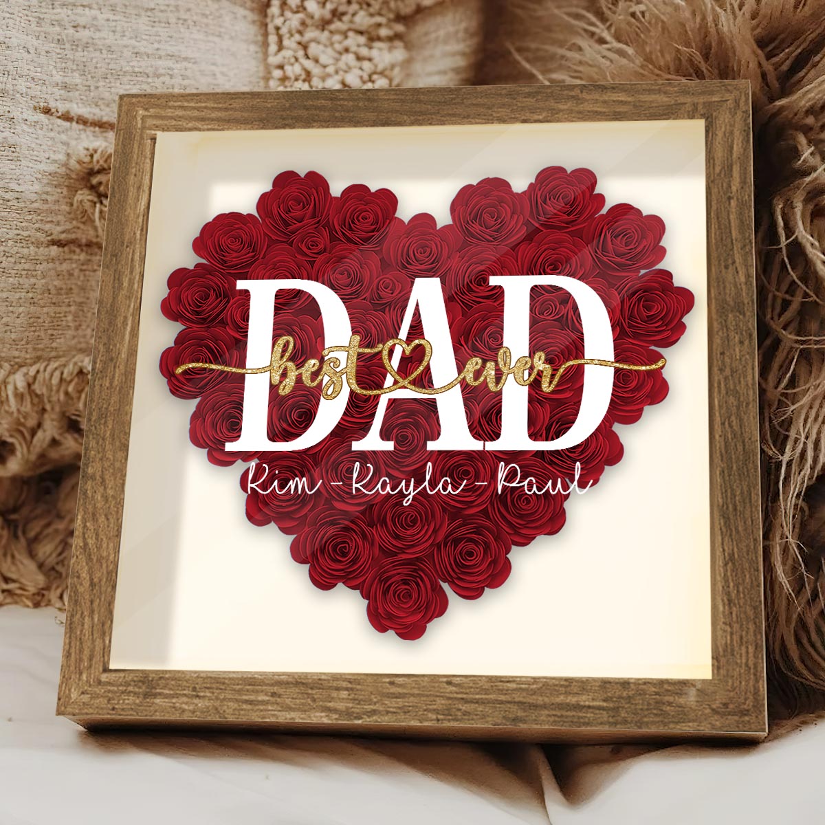 Meilleure maman du monde - Cadeau pour maman, grand-mère, grand-père, papa, tante, sœur - Boîte à fleurs personnalisée