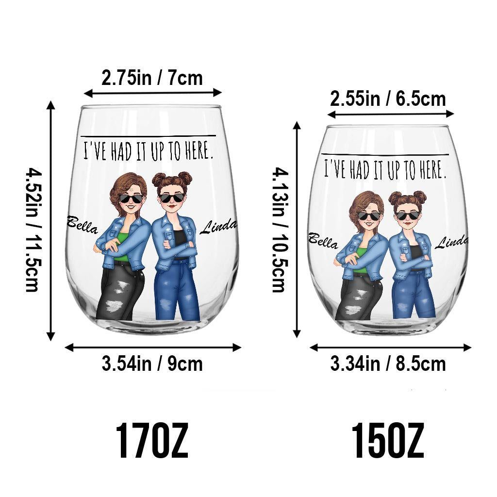 J'en ai marre ! - Cadeau idéal pour une sœur, une amie ou une maman - Verre à vin entièrement personnalisé