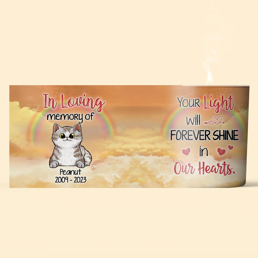 Que ta lumière brille dans nos cœurs - Bougie personnalisée pour chien avec couvercle en bois