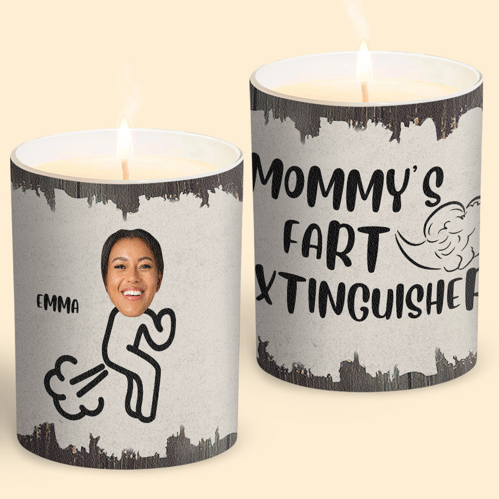 Extincteur de pets - Cadeau pour papa, grand-mère, grand-père, maman, oncle, tante, fils, fille, frère, sœur, petite-fille, petit-fils, mari, femme, petit ami, petite amie, ami - Bougie personnalisée avec couvercle en bois