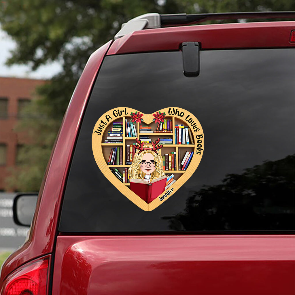 Juste une fille qui aime les livres - Autocollant de livre personnalisé complet