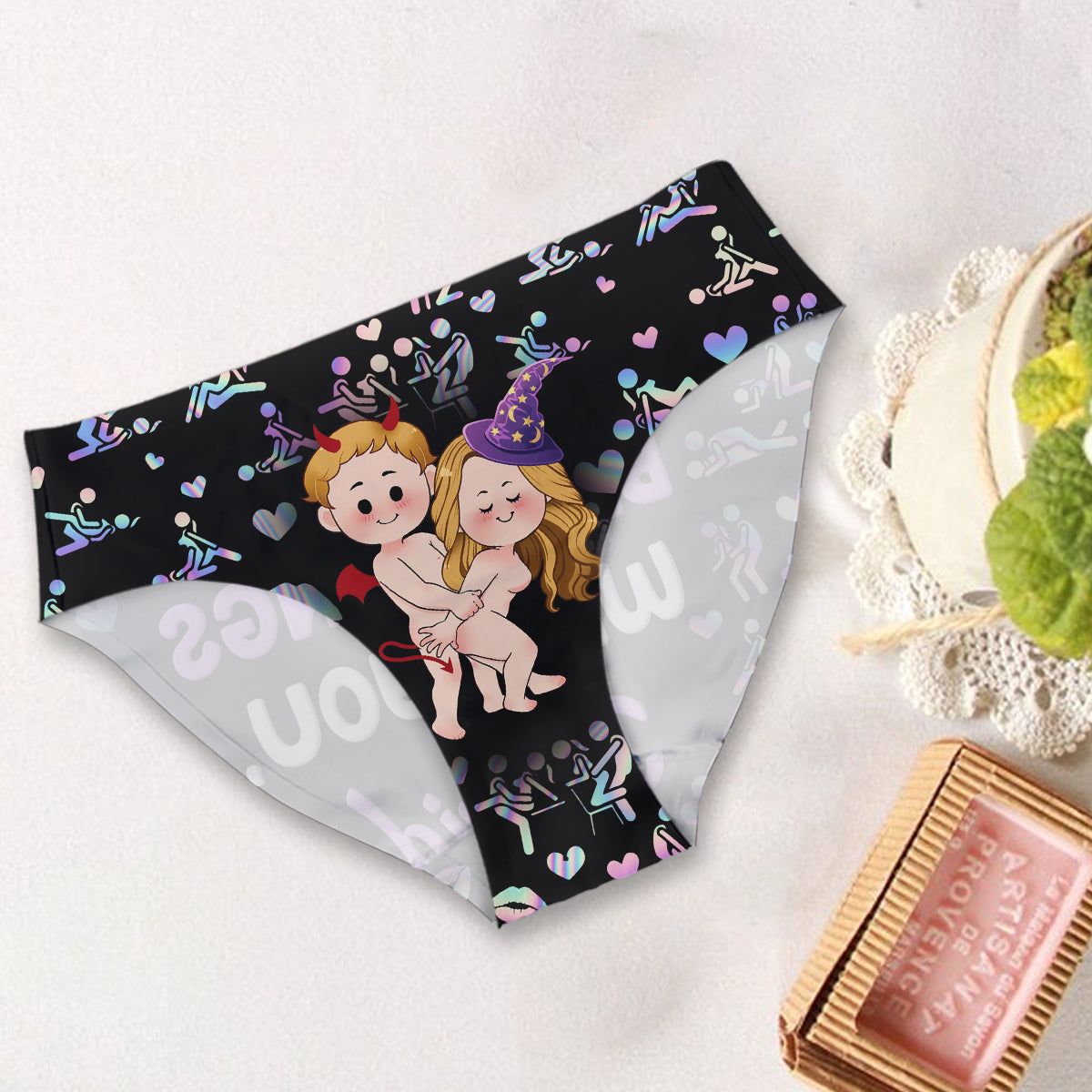 J'ai envie de faire des bêtises avec toi - Culottes personnalisées pour couples de femmes