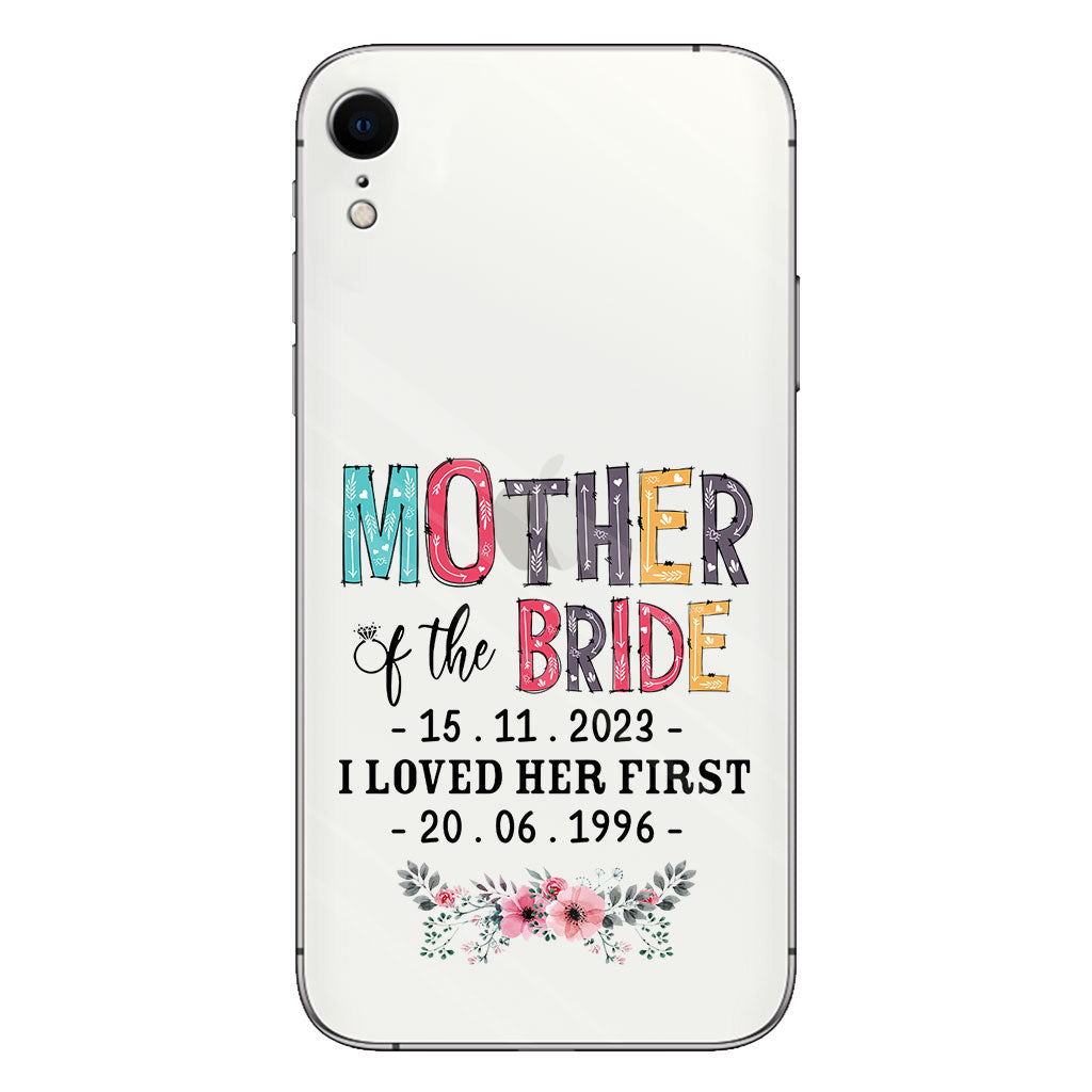 Coque de téléphone transparente personnalisée pour la mère de la mariée