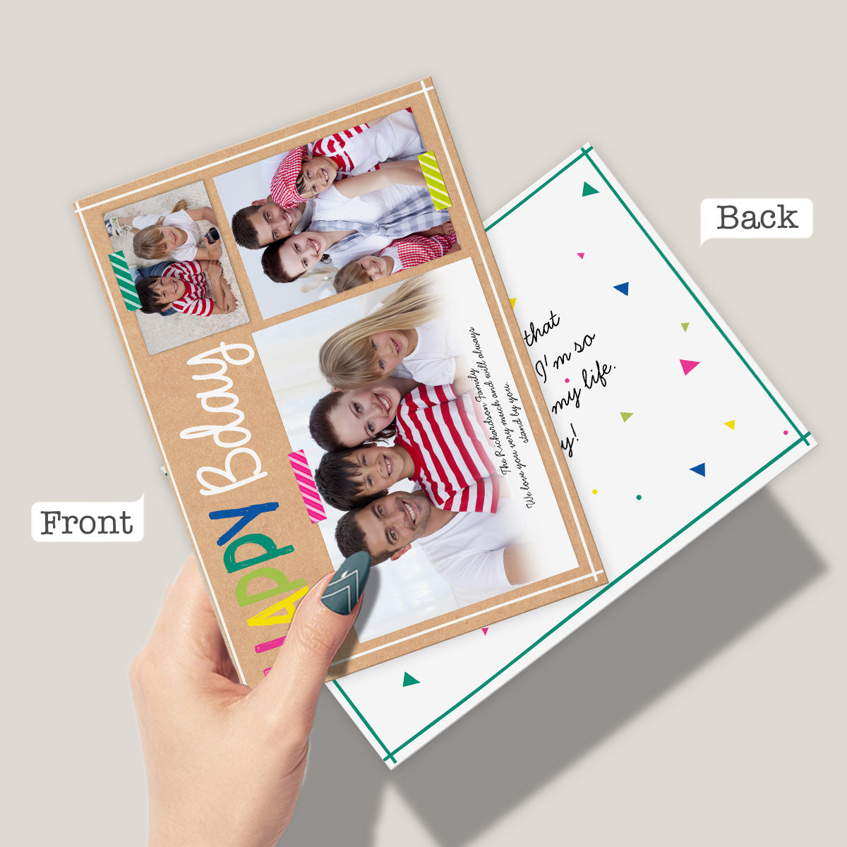 Merci / Joyeux anniversaire / Je t'aime - Carte de vœux personnalisée