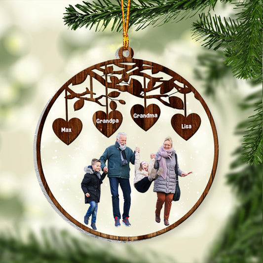 Petits-enfants 2023 - Ornement transparent personnalisé pour grand-mère