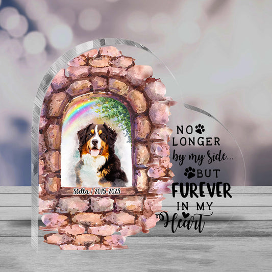 Plus à mes côtés - Plaque acrylique personnalisée pour chien, en forme de chien