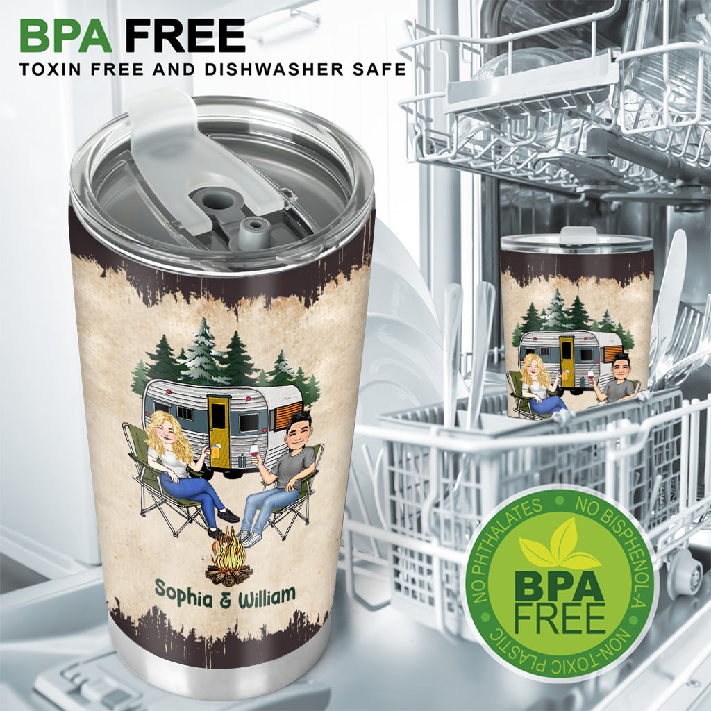 Let's Sit By The Campfire - Personalized Camping Tumbler