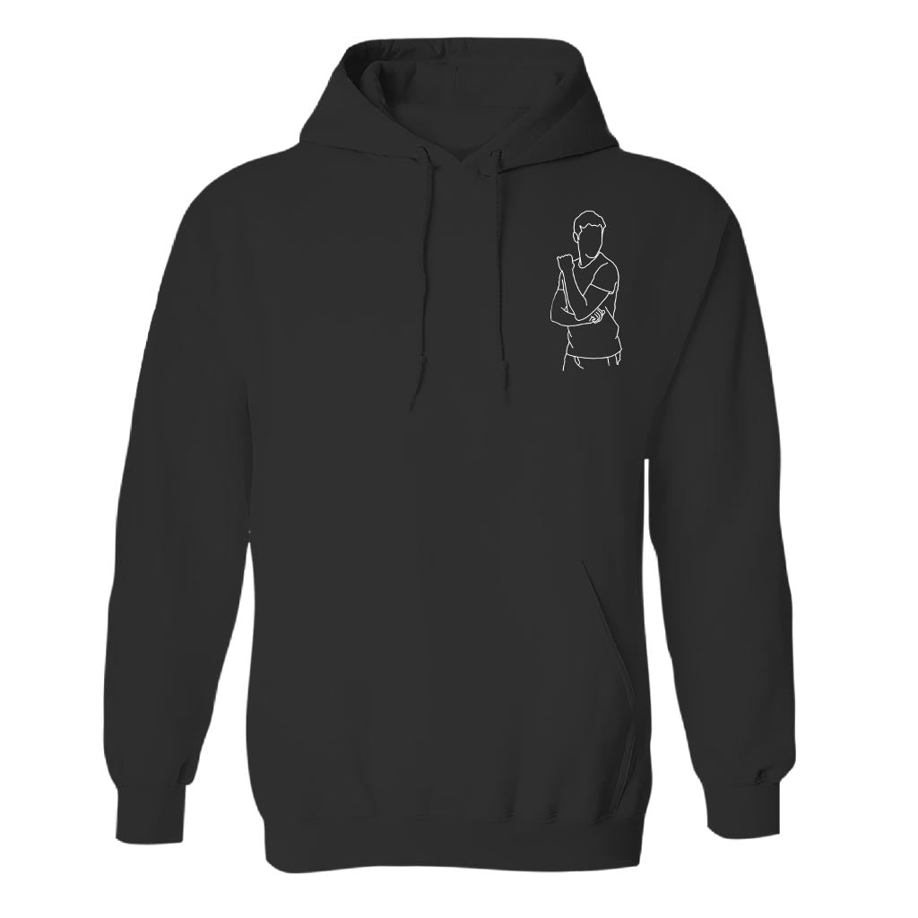 Sweat à capuche brodé personnalisé avec motif au trait - Sweat à capuche brodé personnalisé pour fils