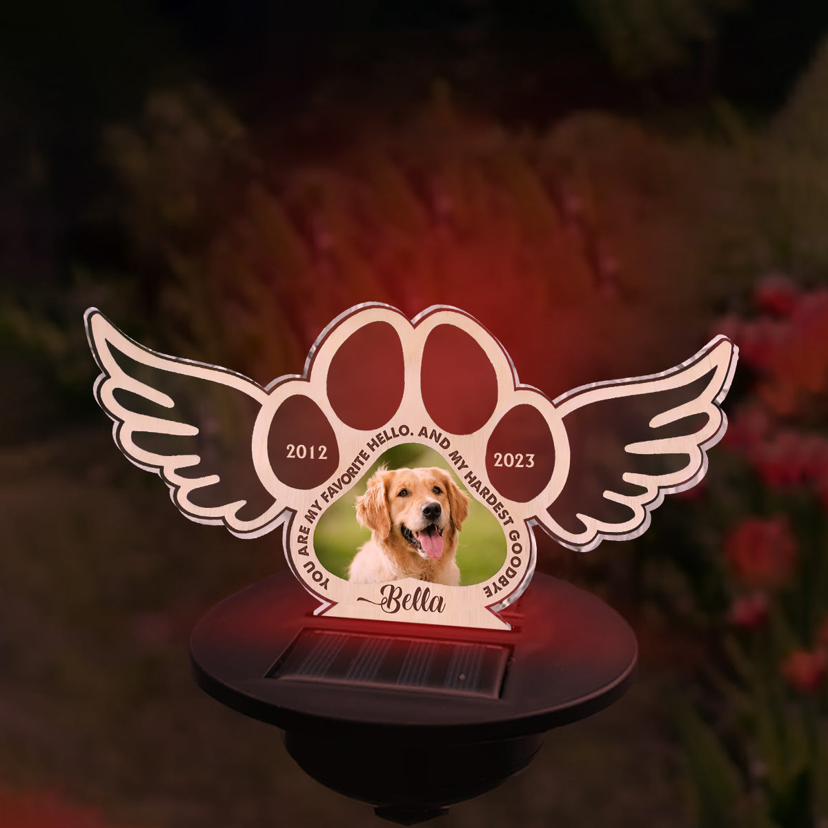 Les meilleurs amis ne sont jamais oubliés - Lampe solaire personnalisée pour jardin pour chien