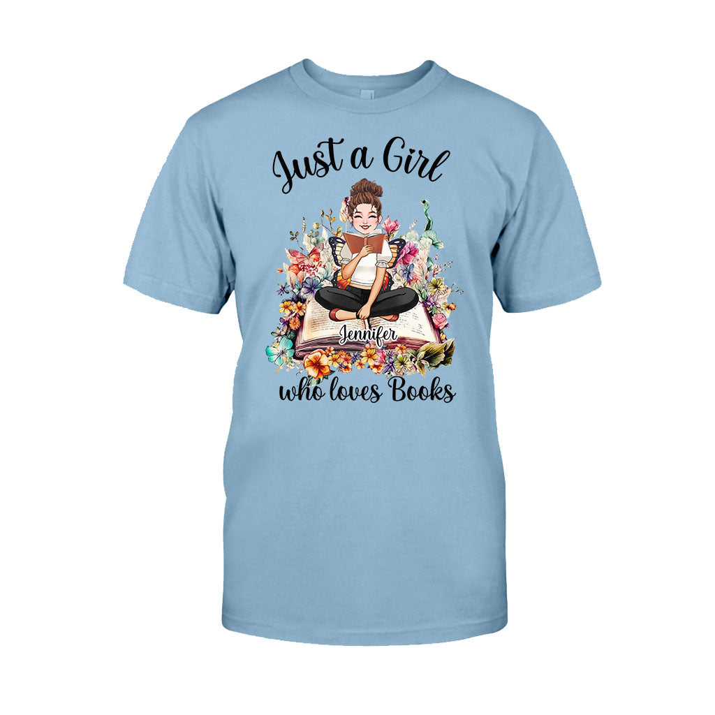 Just A Girl Who Loves Books - Personalized Book T-shirt and Hoodie