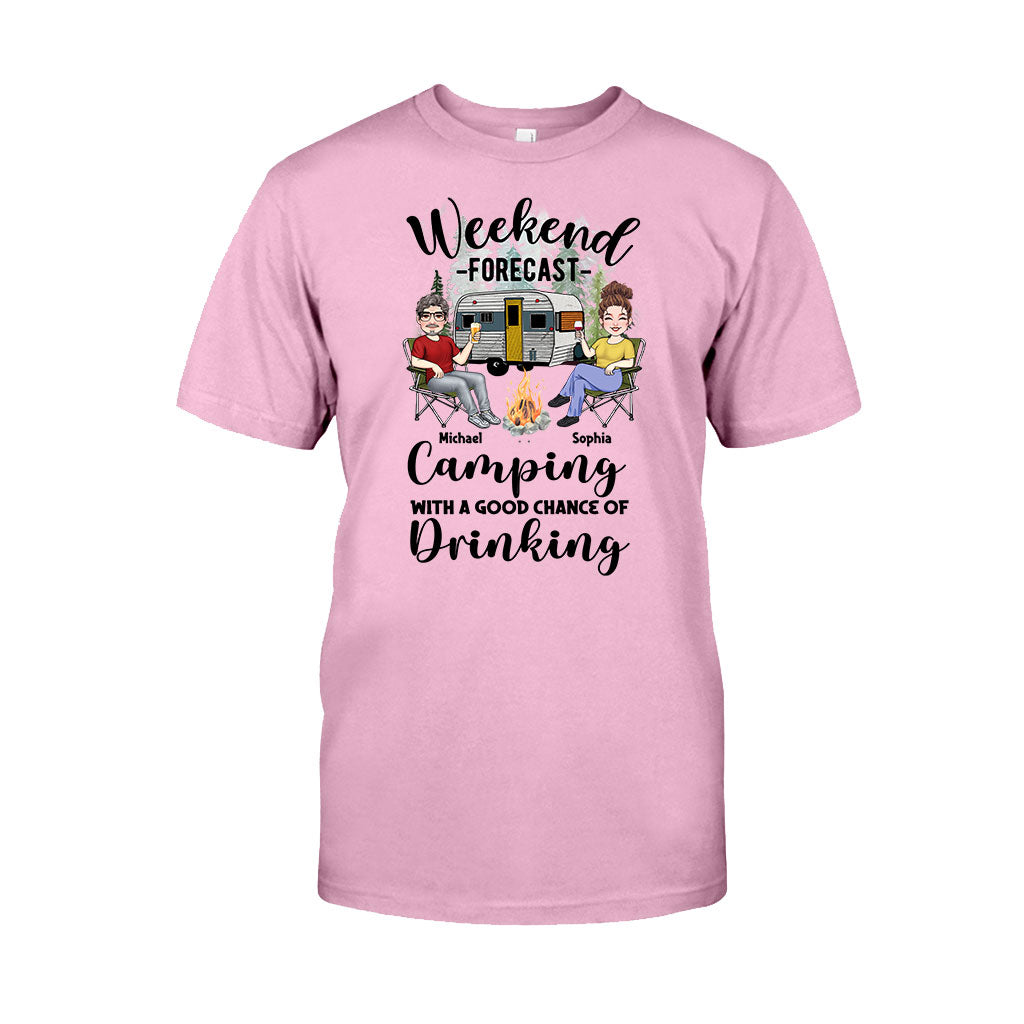Prévisions du week-end - T-shirt et sweat à capuche de camping personnalisés