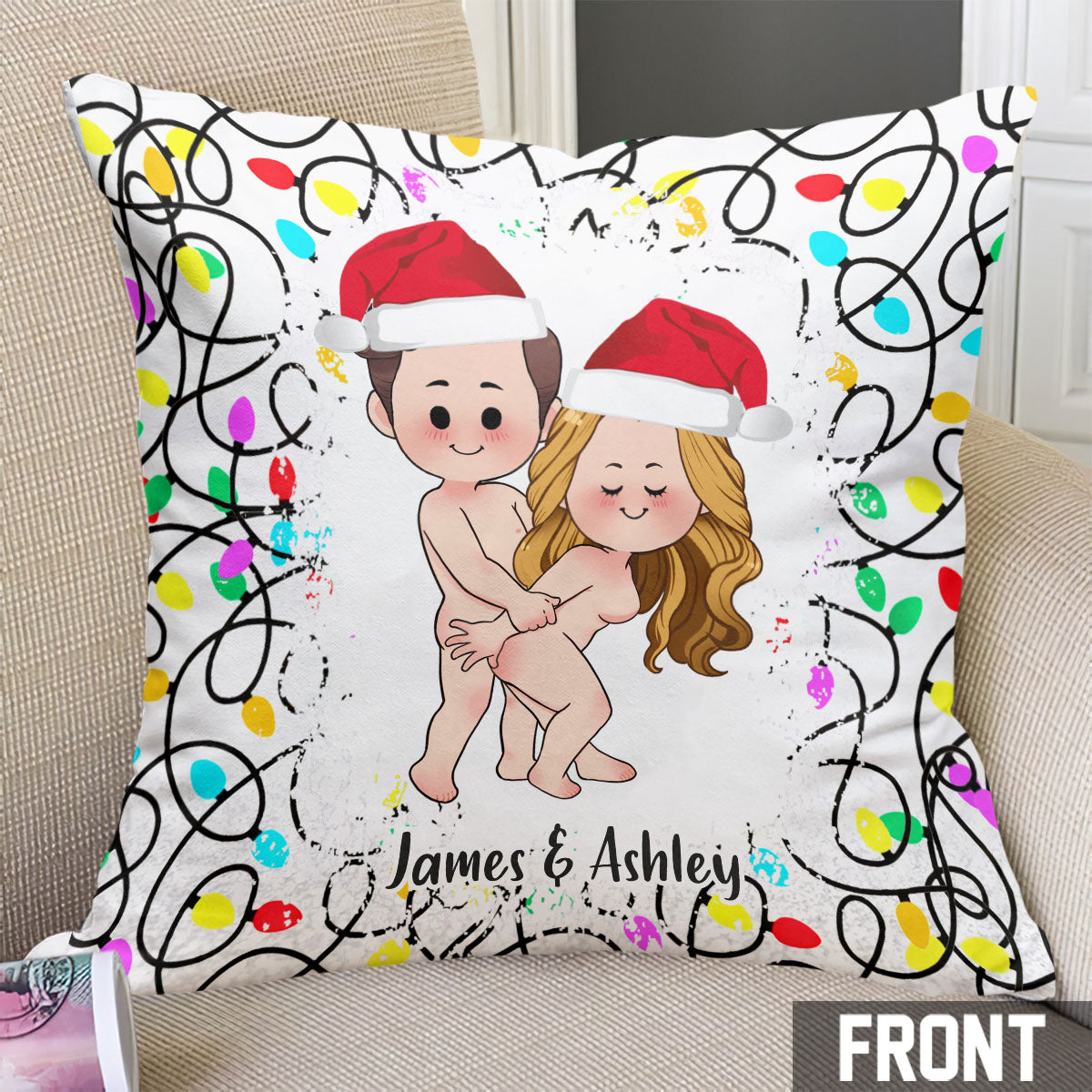 Je peux te faire inscrire sur la liste des vilains - Coussin décoratif personnalisé pour couple
