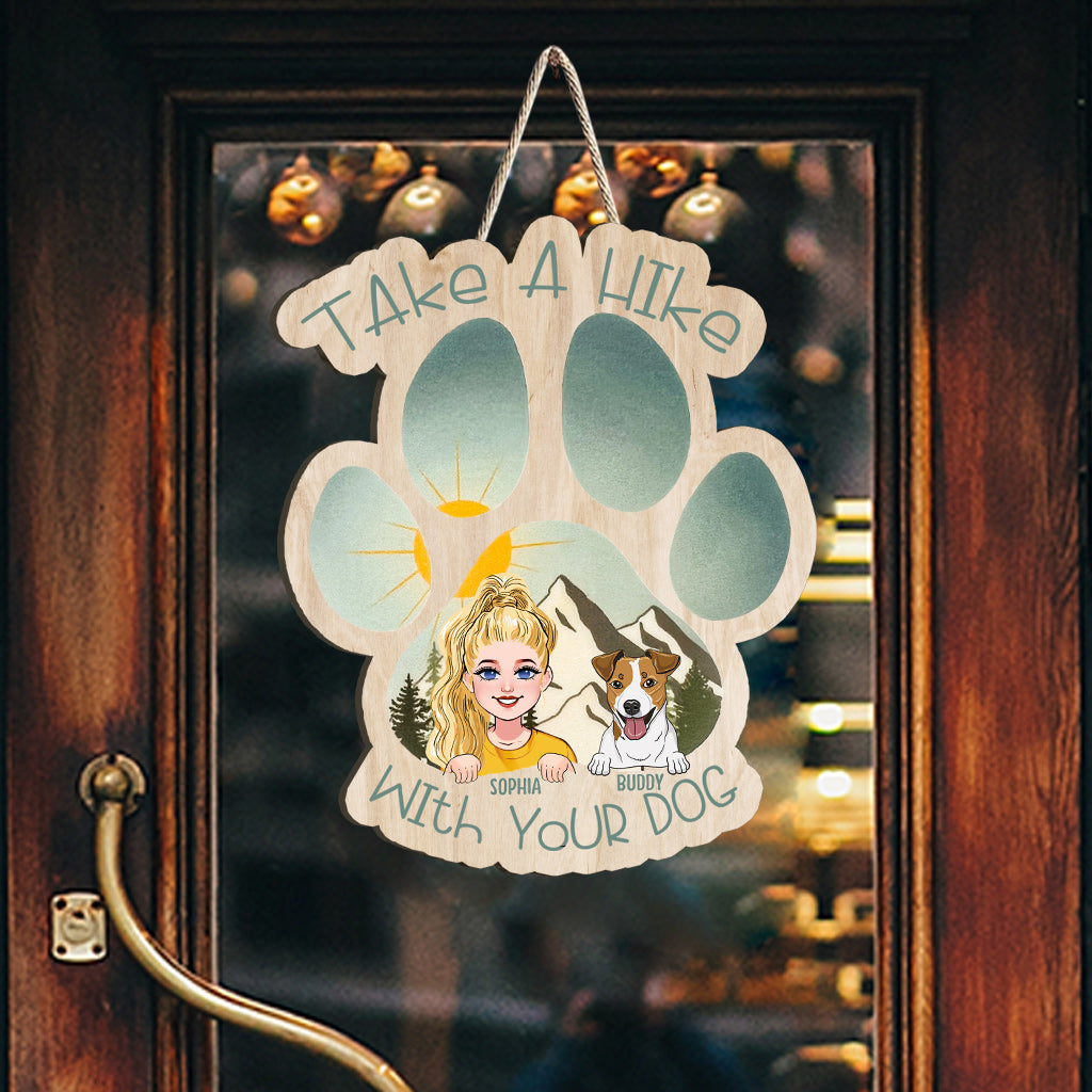 Partez en randonnée - Panneau en bois personnalisé pour la randonnée