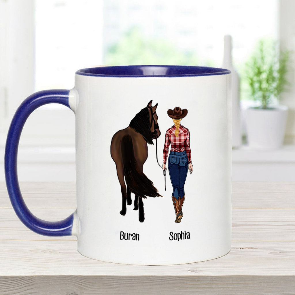 Just A Girl Who Loves Horses - Personalized Horse Accent Mug