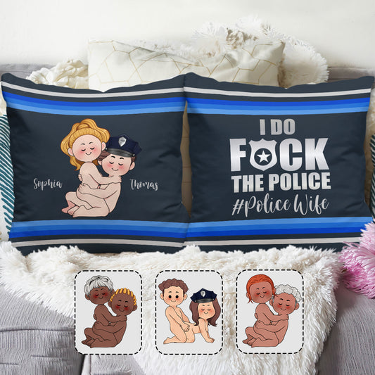 J'adore la police - Coussin décoratif personnalisé pour couple