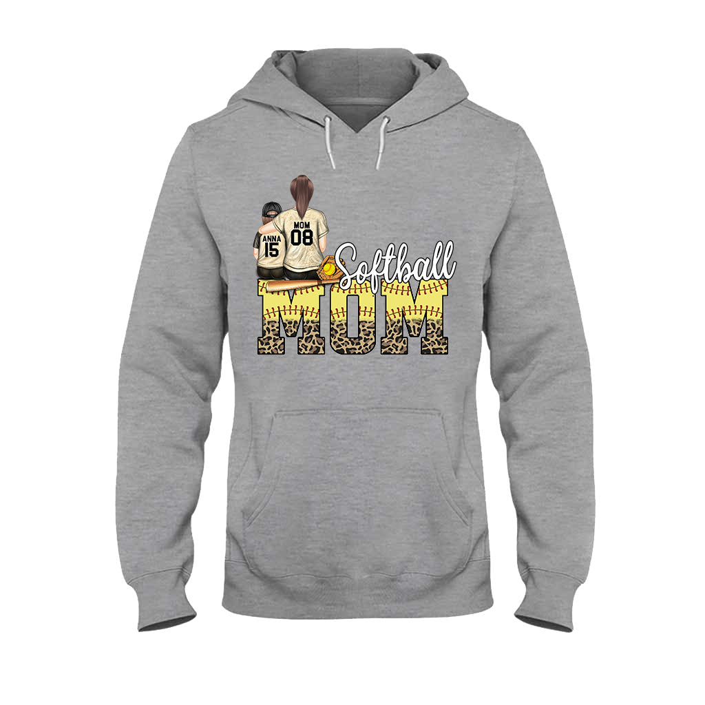 Maman de joueuse de softball - Cadeau de softball pour maman - T-shirt et sweat à capuche personnalisés