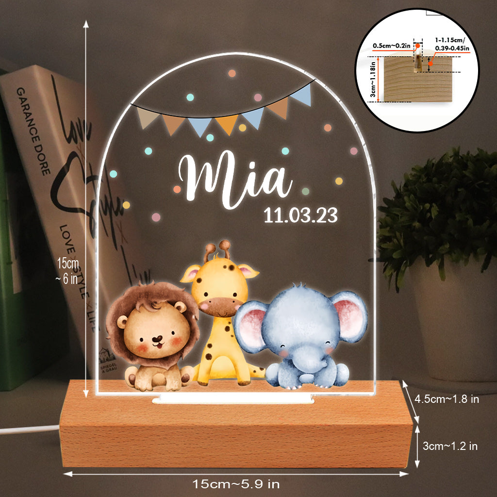 Cadeau de naissance - Plaque lumineuse personnalisée en forme d'enfant