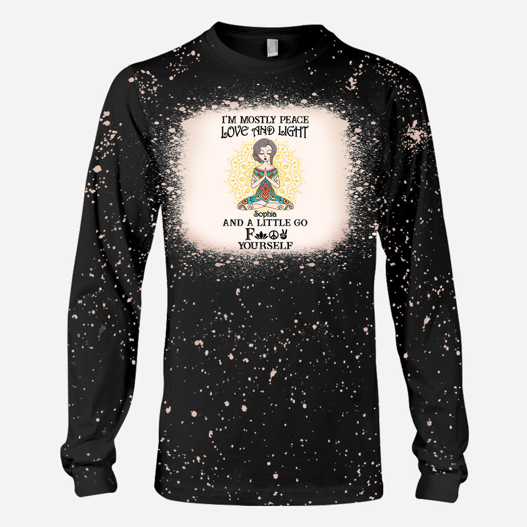 Je suis surtout paix, amour et lumière - T-shirt de yoga personnalisé délavé