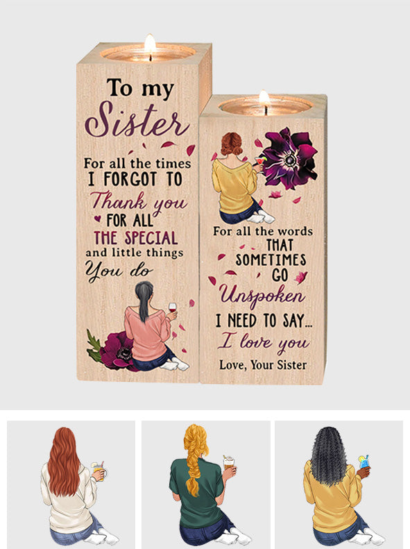 À ma sœur - Porte-bougie personnalisé