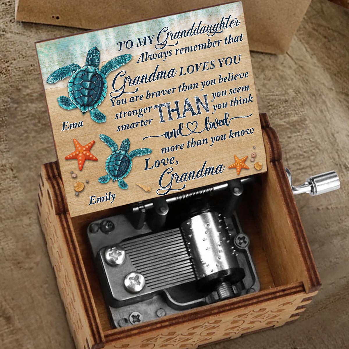 Always Remember That - Gift for grandma, mom, daughter, granddaughter, son, grandson, grandpa, dad - Personalized Hand Crank Music Box