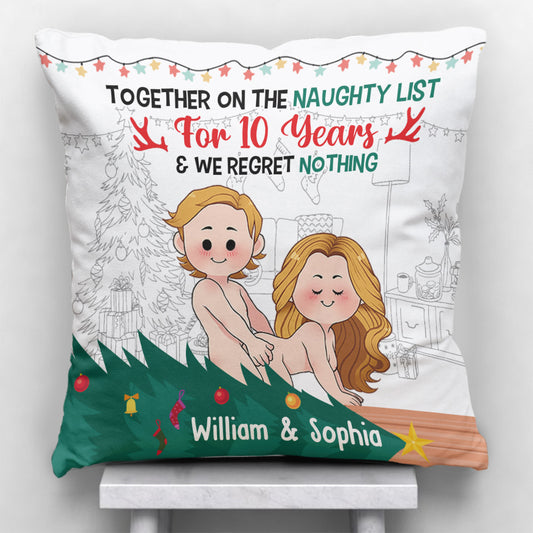 Ensemble sur la liste des vilains - Coussin décoratif personnalisé pour couple