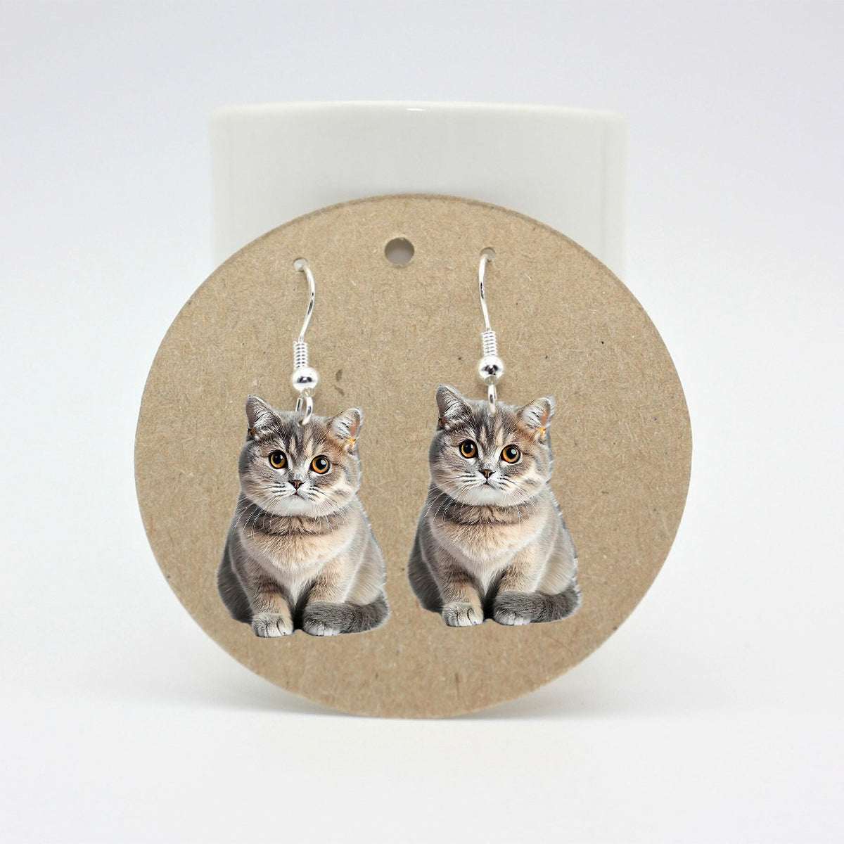 Boucles d'oreilles photo personnalisées - Cadeau pour les amoureux des chats et des chiens - Boucles d'oreilles personnalisées