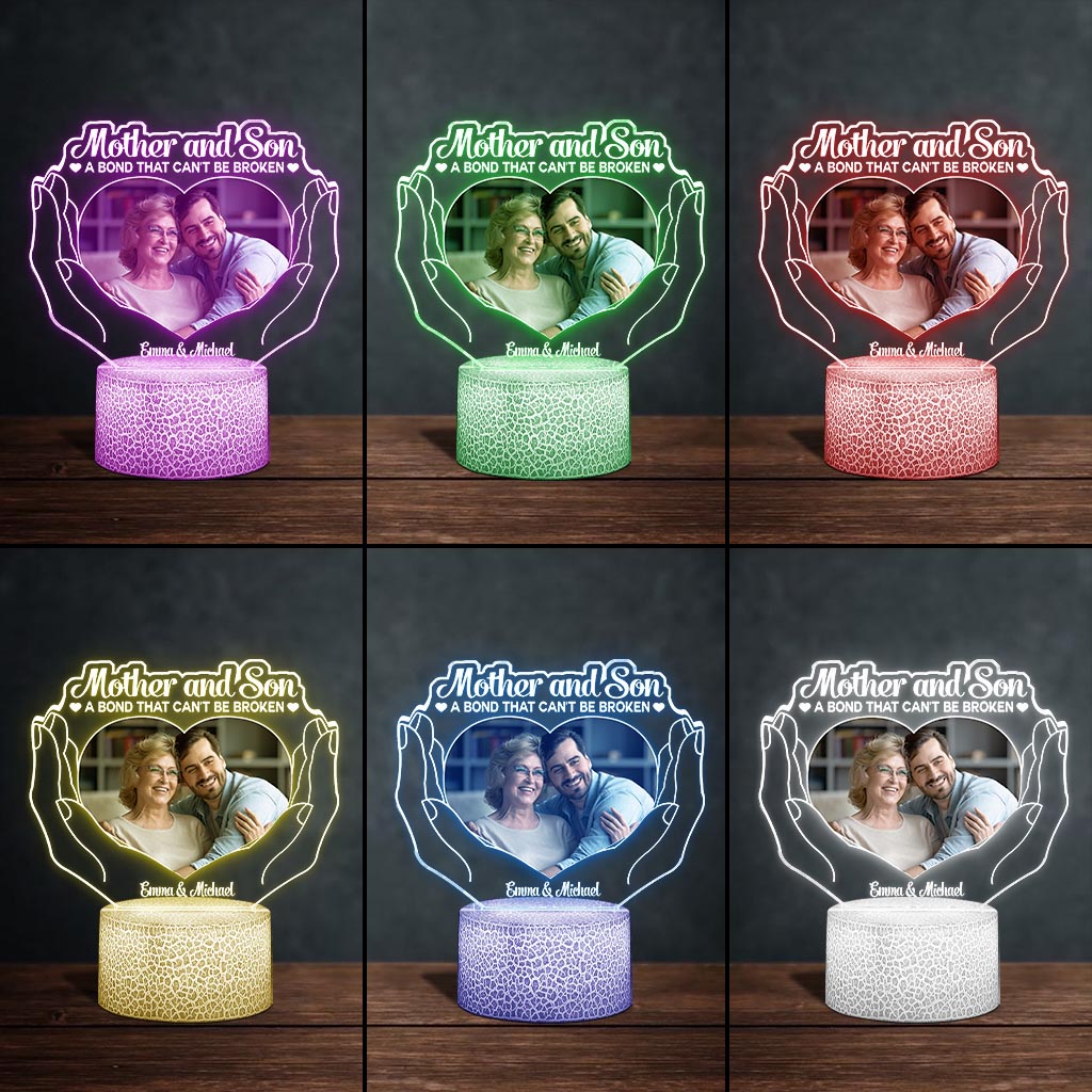L'amour entre une mère et ses enfants - Cadeau pour maman, fille, fils - Plaque lumineuse personnalisée