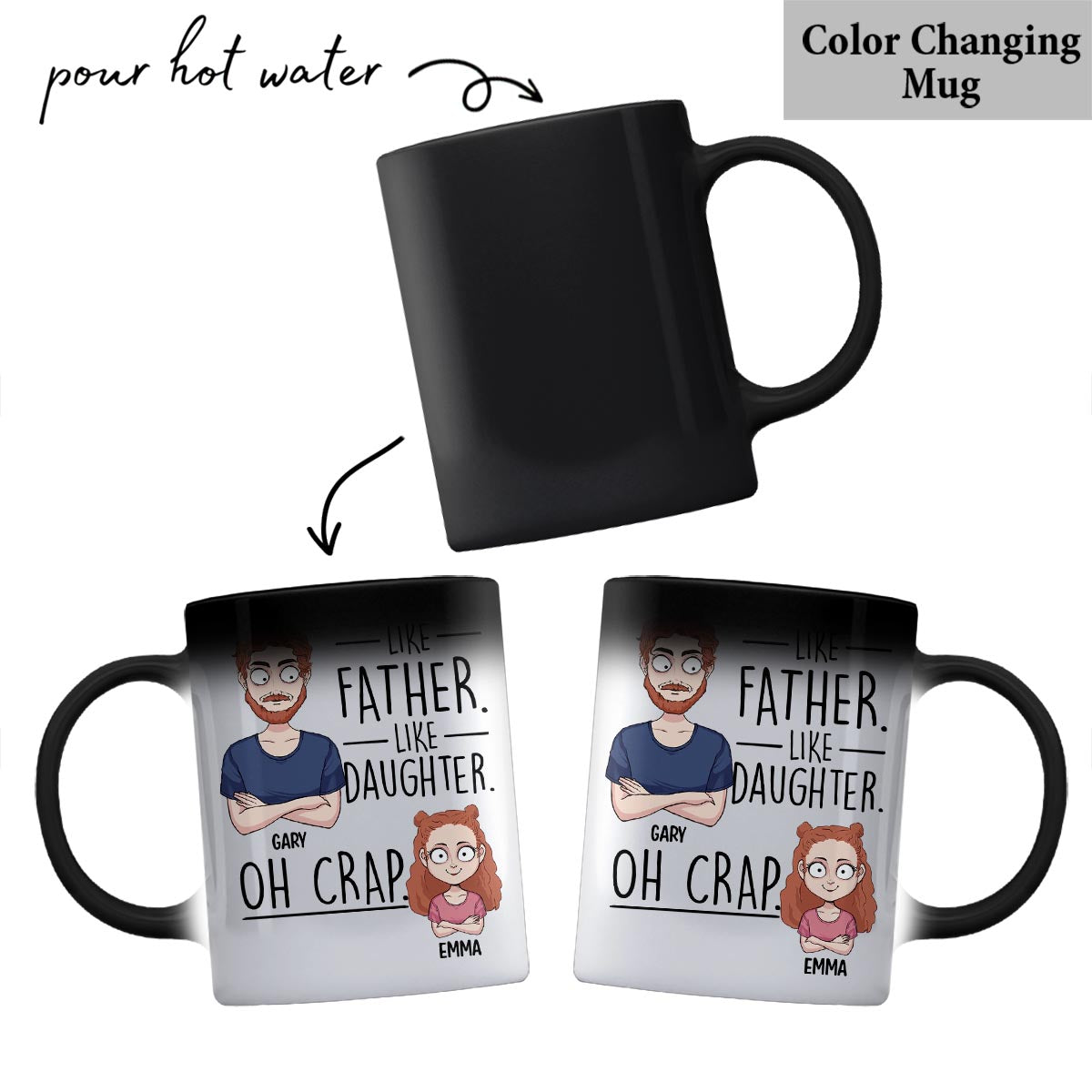 Tel père, telle fille, tel fils - Cadeau pour papa, maman, fils, fille - Mug personnalisé