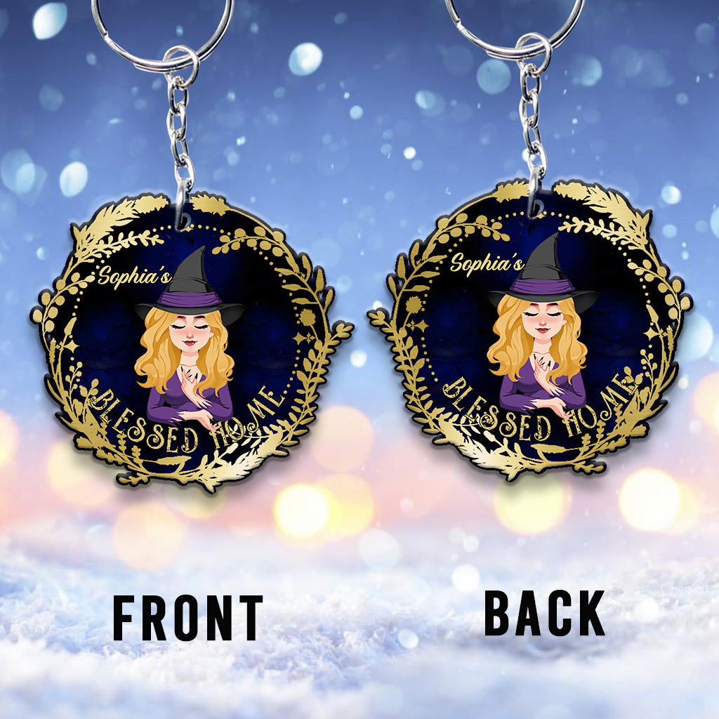Blessed Home - Personalized Witch Keychain