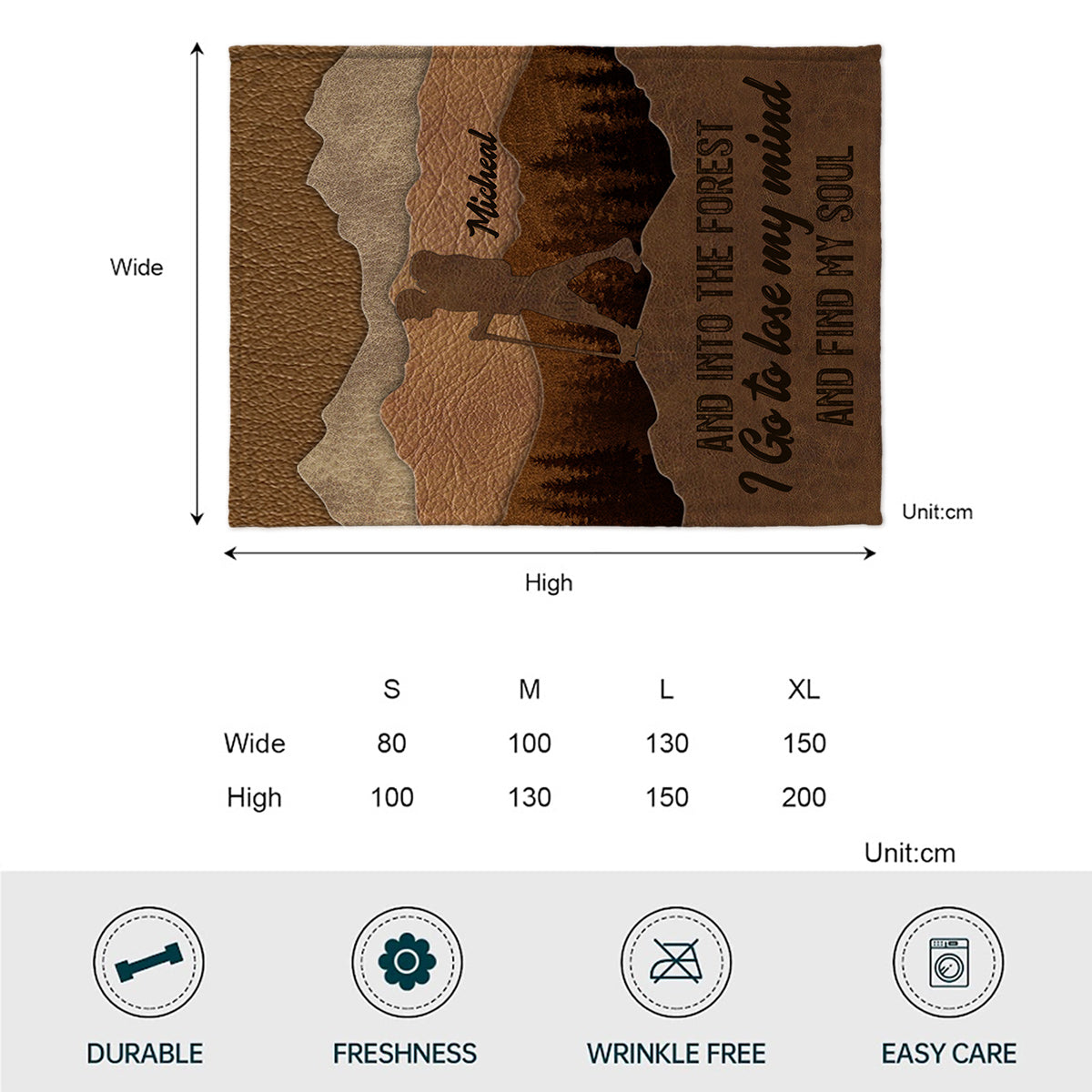 Et je m'enfonce dans la forêt - Couverture de randonnée personnalisée