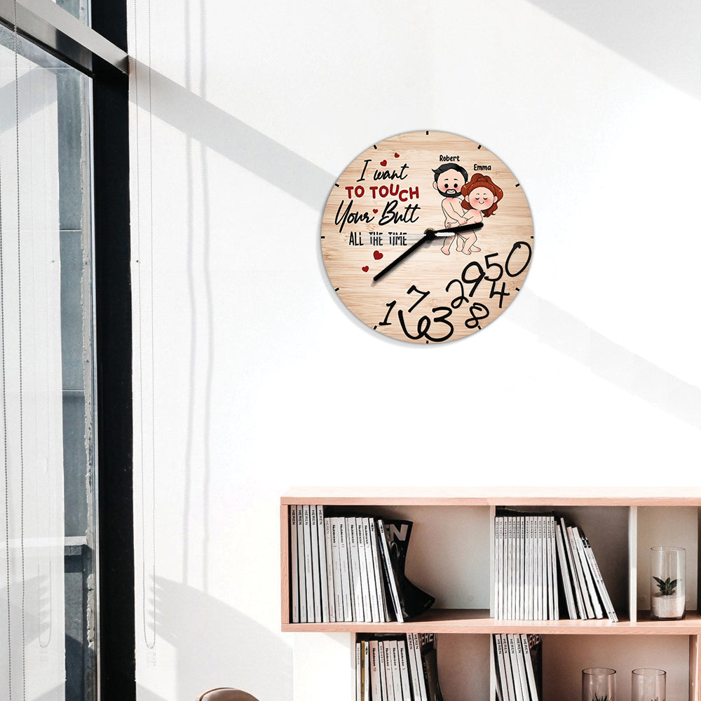 I Want To Touch - Personalized Couple Wall Clock