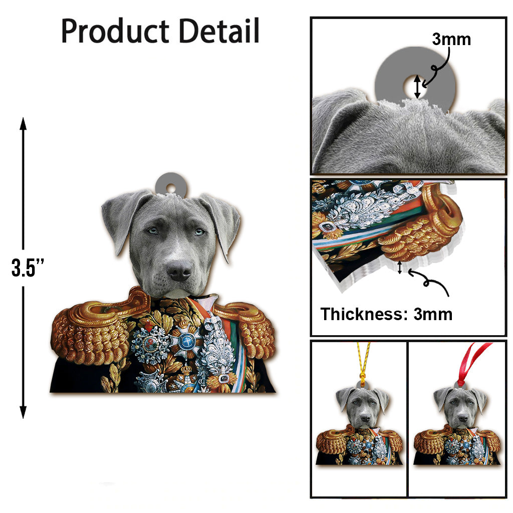 Ornement personnalisé pour chien, style Renaissance, portrait royal -