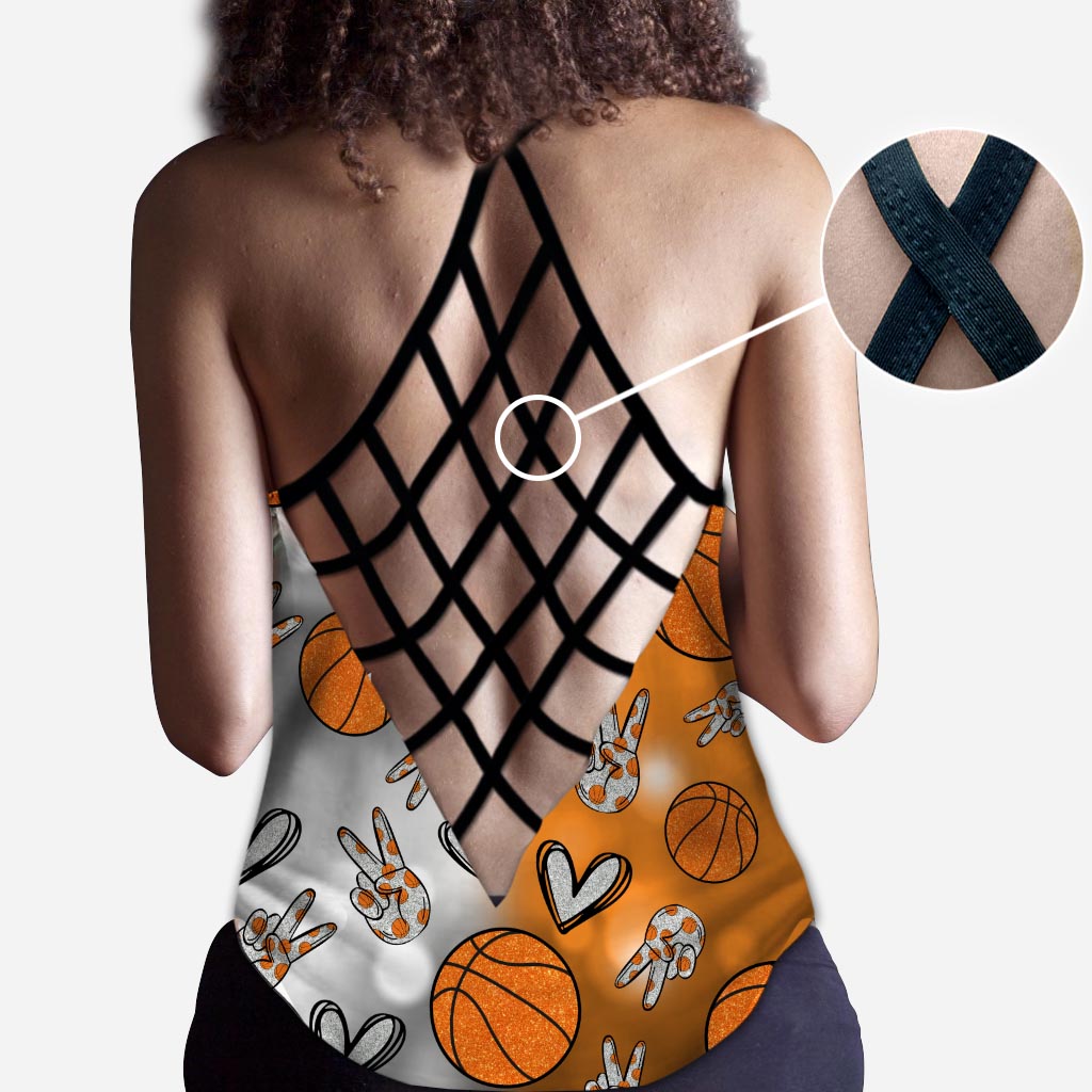 Maman basketteuse cool - Débardeur de basket personnalisé avec croix