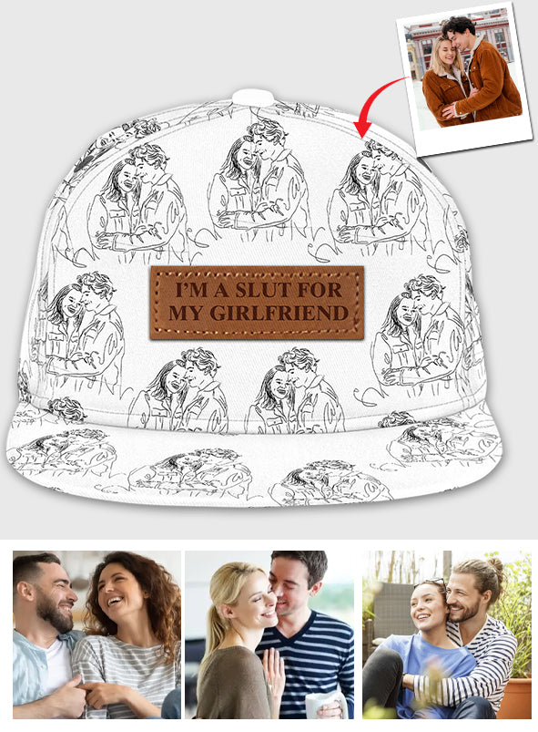 Dessin au trait personnalisé pour couple - Cadeau pour petit ami ou petite amie - Casquette personnalisée